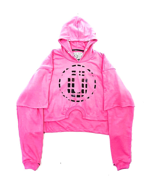 DOUBLE LAYER PIERCED HOODIE