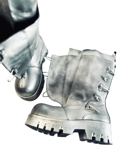 “DREDGE” BOOT (PAINTED SILVER)